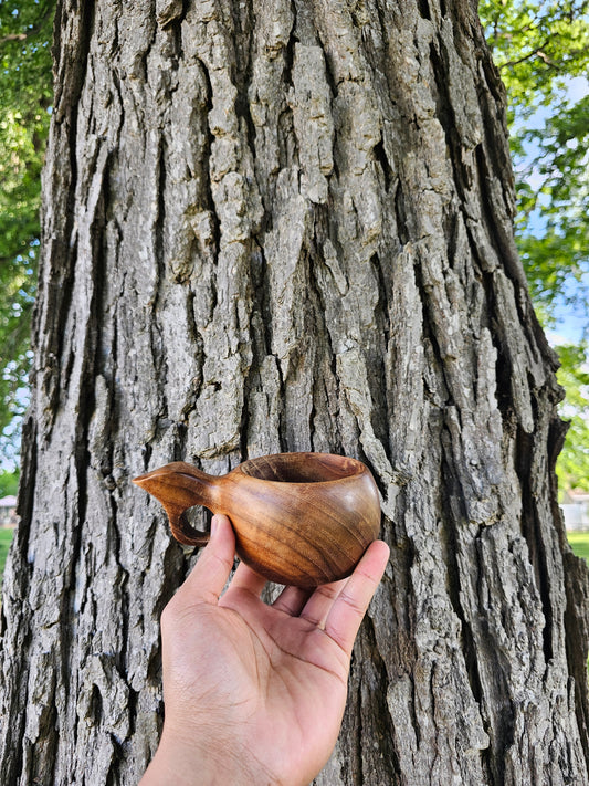 Kuksa Wood Mug One Holehandle [ free 1 spoon ]