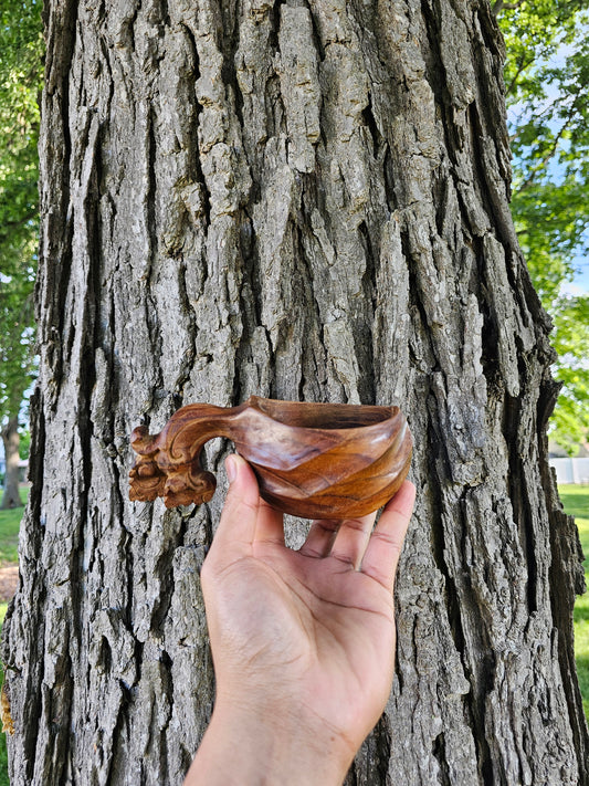 Kuksa Wood Mug "Patra Bali Style" [ free one spoon ]