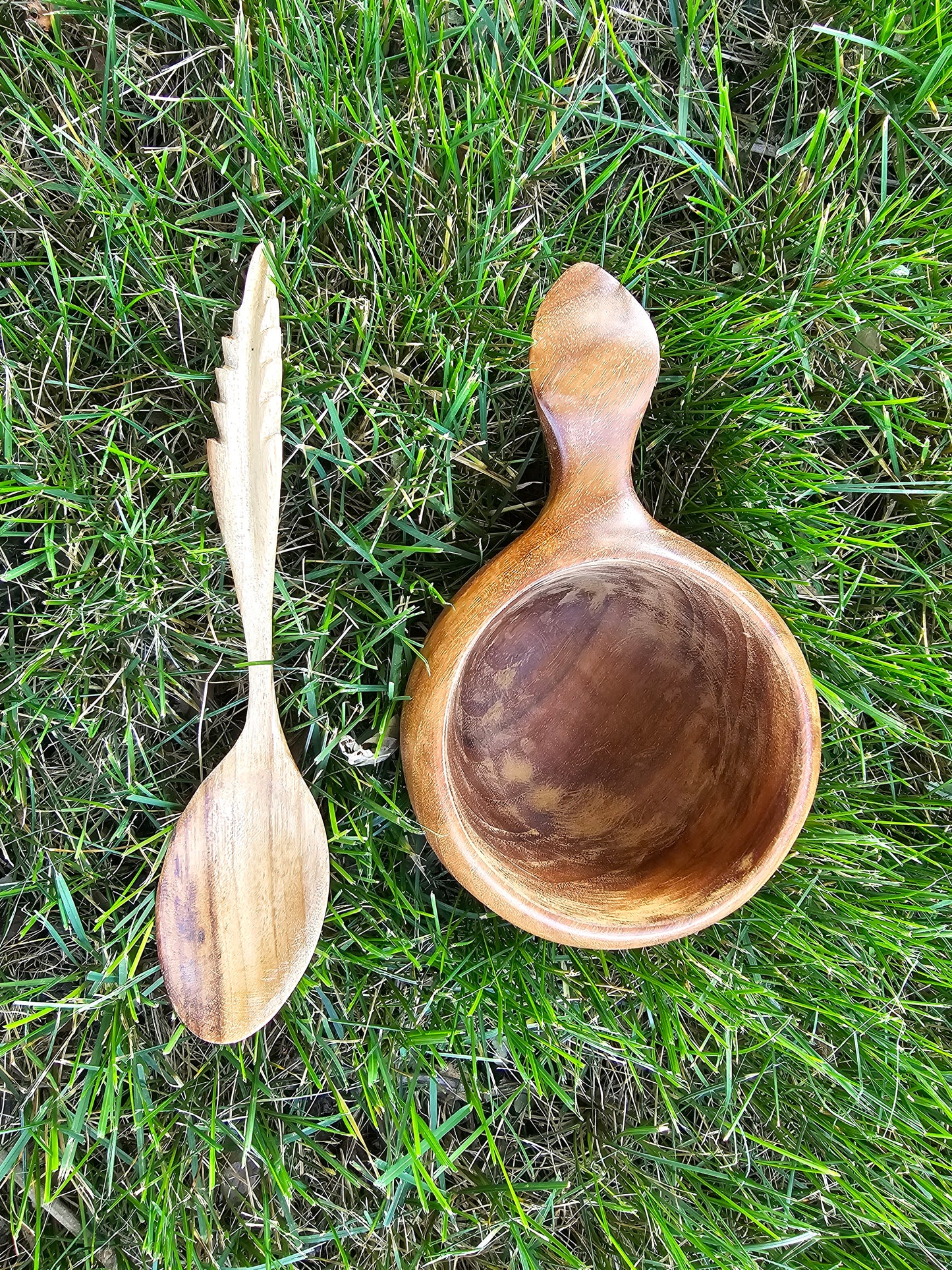 Kuksa Wood Mug One Holehandle [ free 1 spoon ]