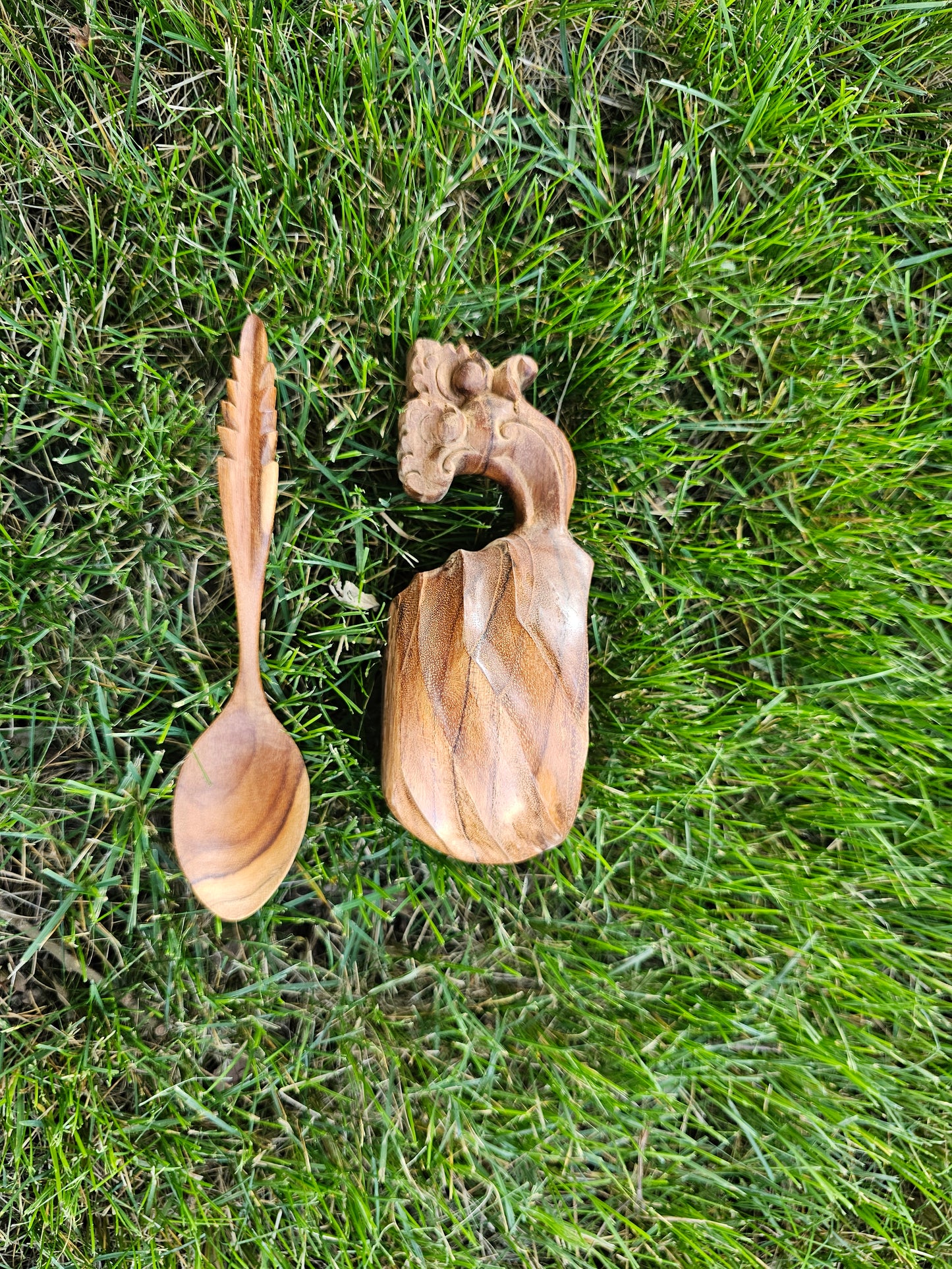 Kuksa Wood Mug "Patra Bali Style" [ free one spoon ]