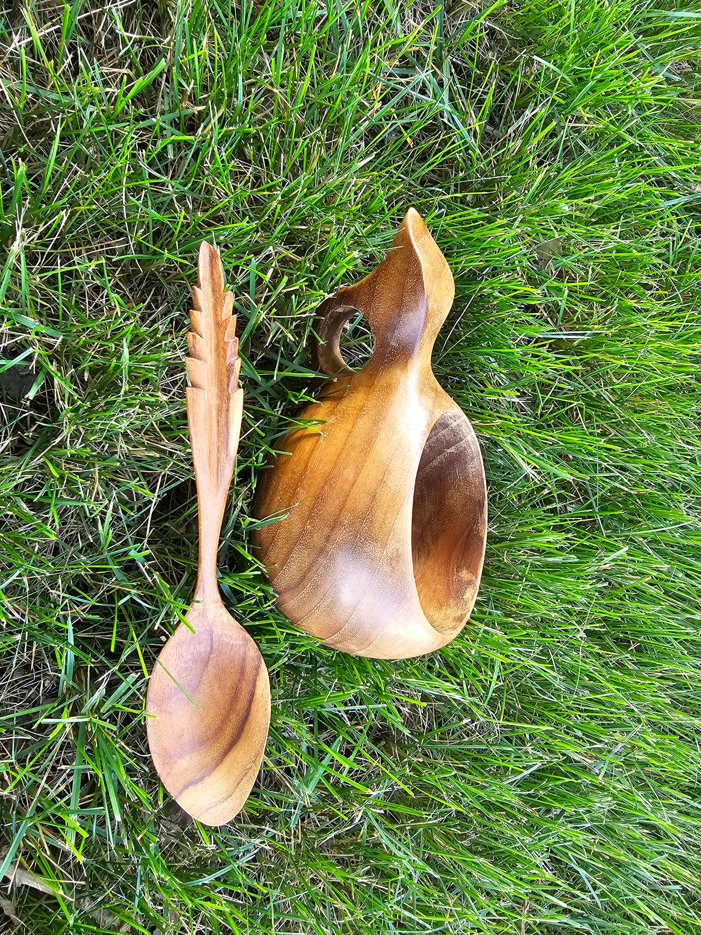 Kuksa Wood Mug One Holehandle [ free 1 spoon ]