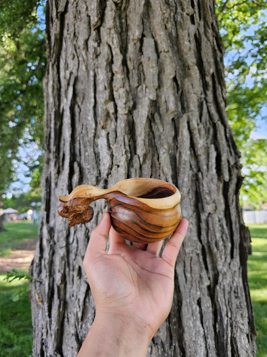 Kuksa Wood Mug PatraBali [ free 1 spoon ]