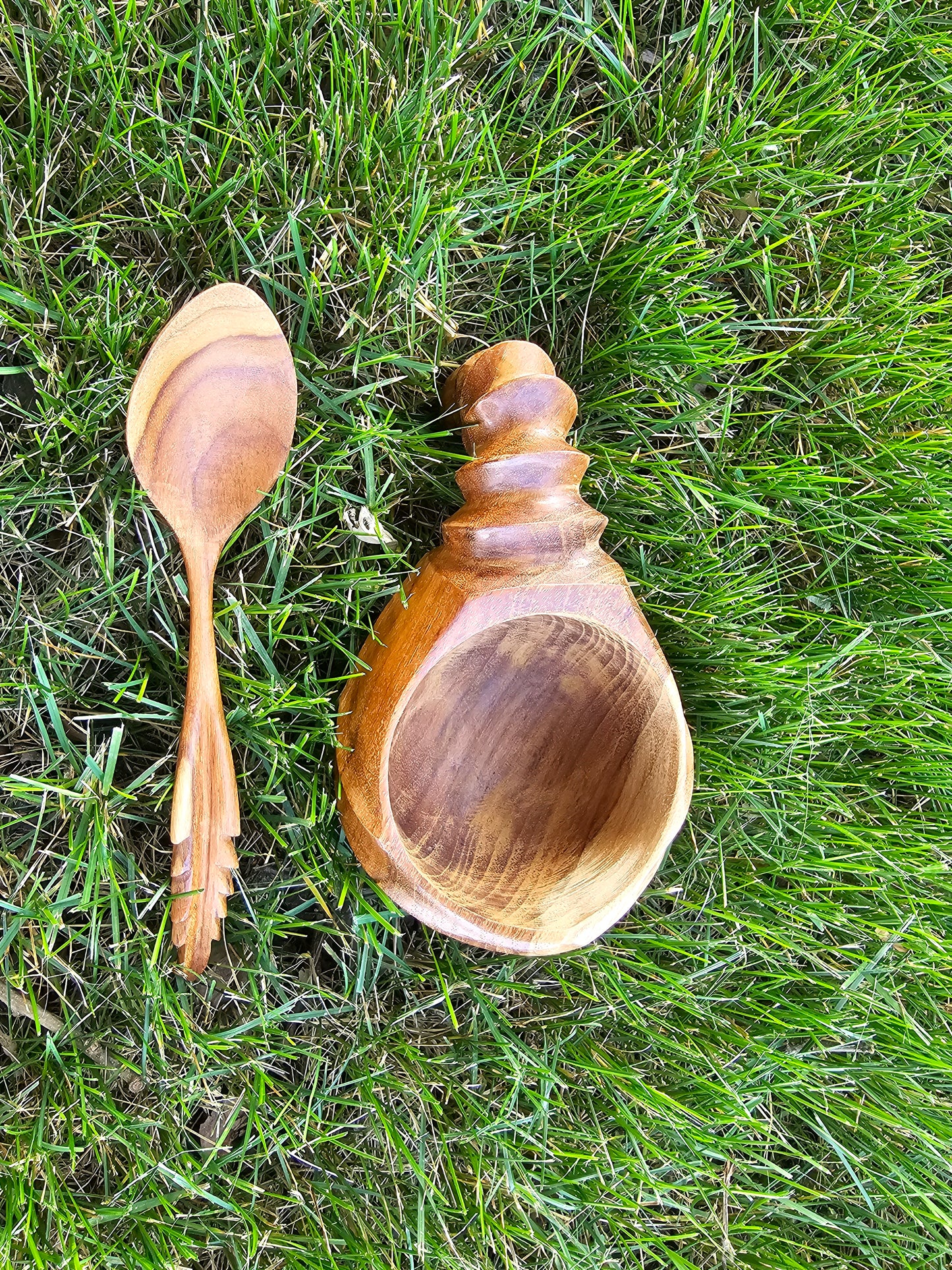Kuksa Wooden Mug SeaHorses Style [ free one spoon ]